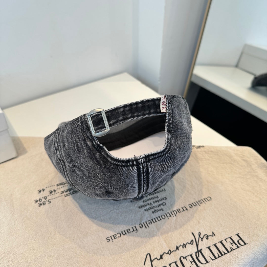 Vintage Distressed Baseball Cap | Washed Denim | Premium Casual Hat