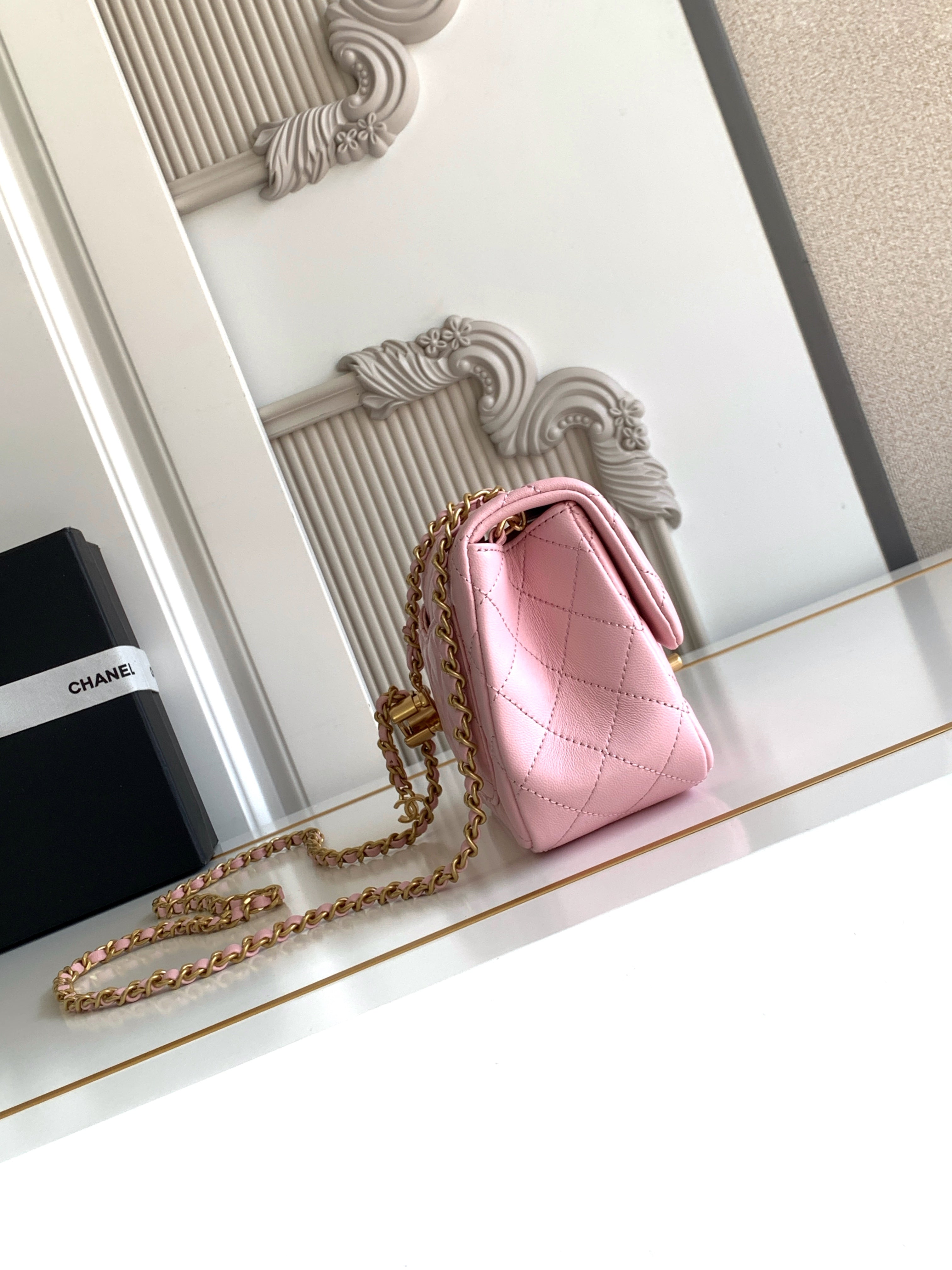 CC Mini Square Flap Bag Petal Pink Edition
