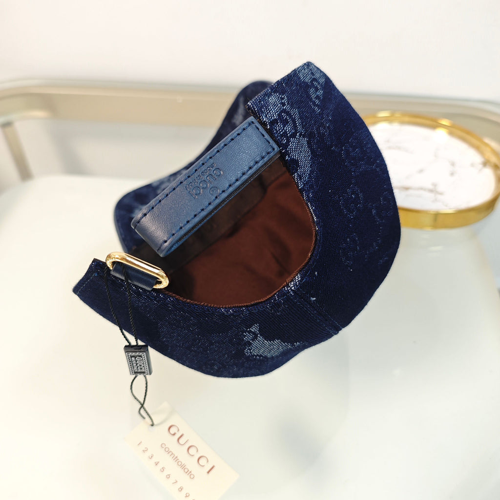 Chic Navy Baseball Cap with Subtle Monogram Detailing