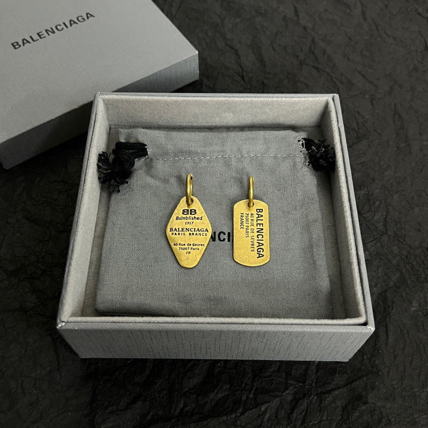 18K Balenciaga Plate Earrings