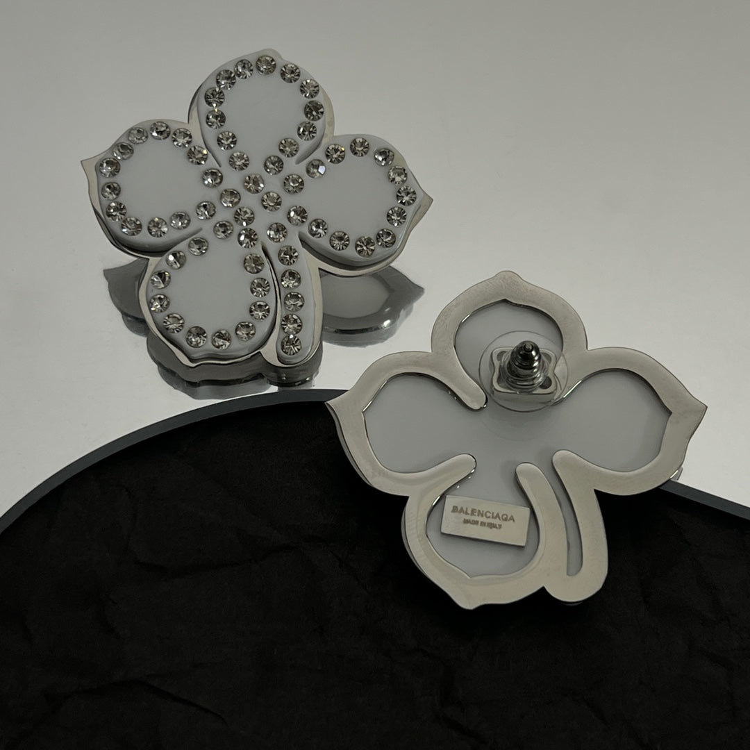 18K Balenciaga Flower Earrings