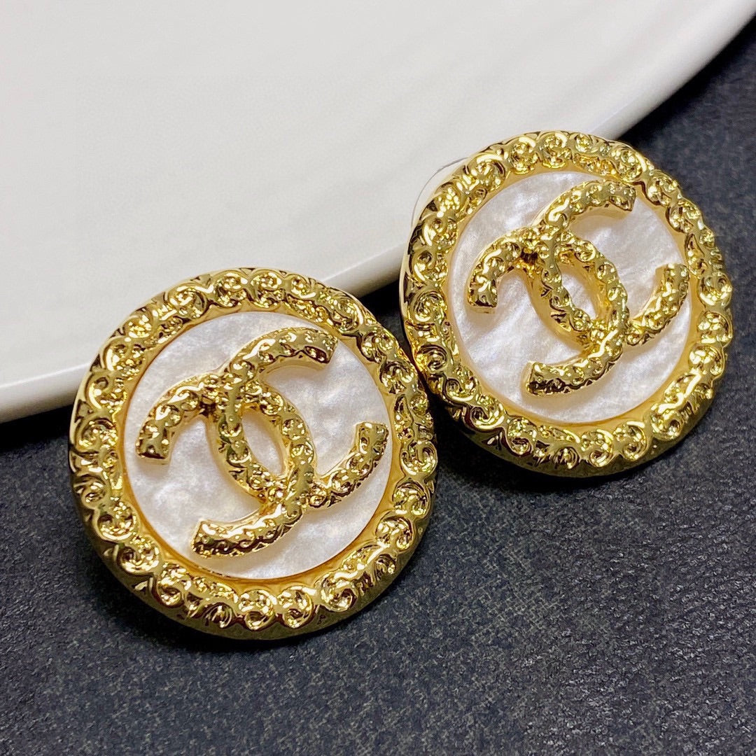 18K  Chanel Crystal Earrings